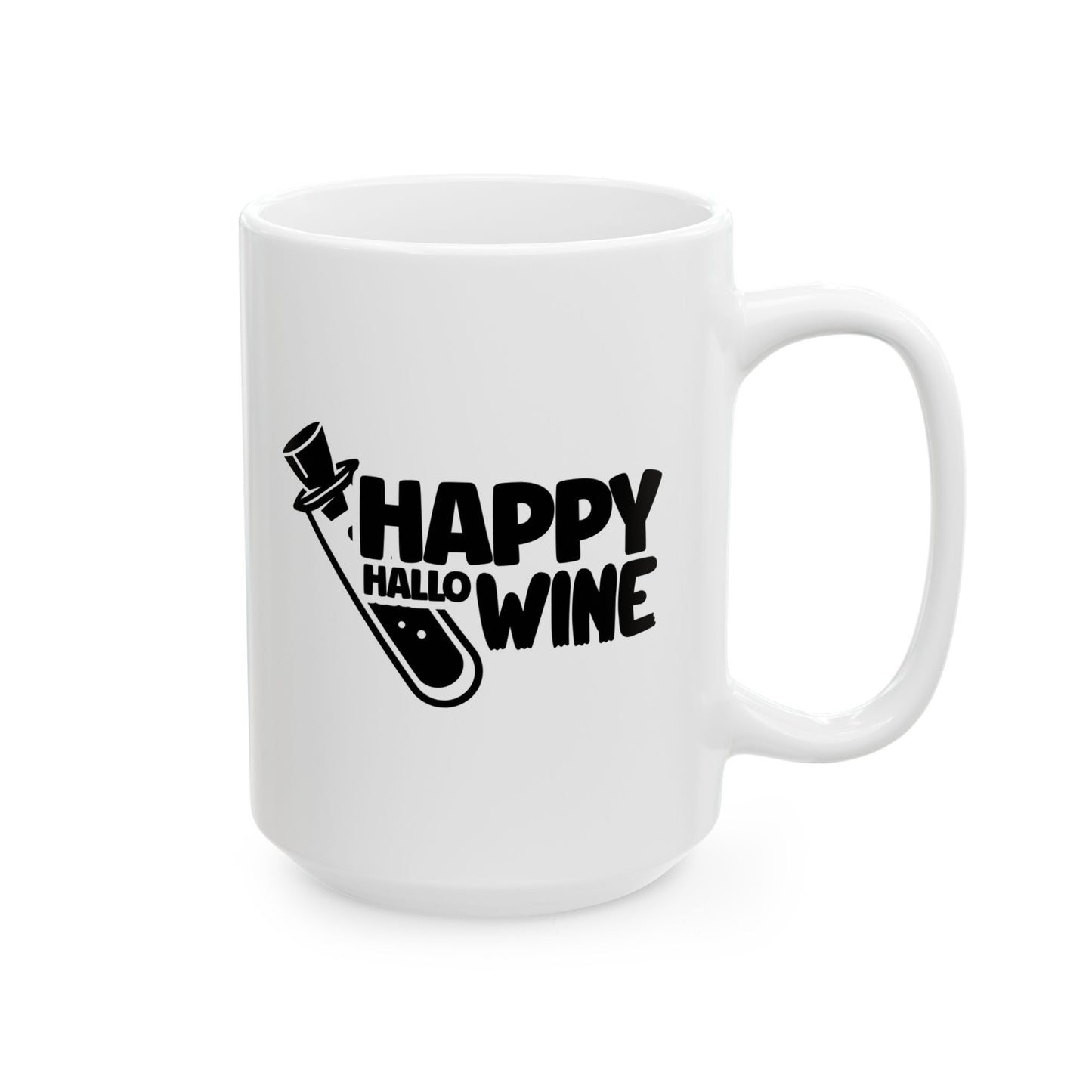 #125 Happy HalloWine – Spooky & Funny Halloween Mug | 11oz & 15oz Coffee Cup