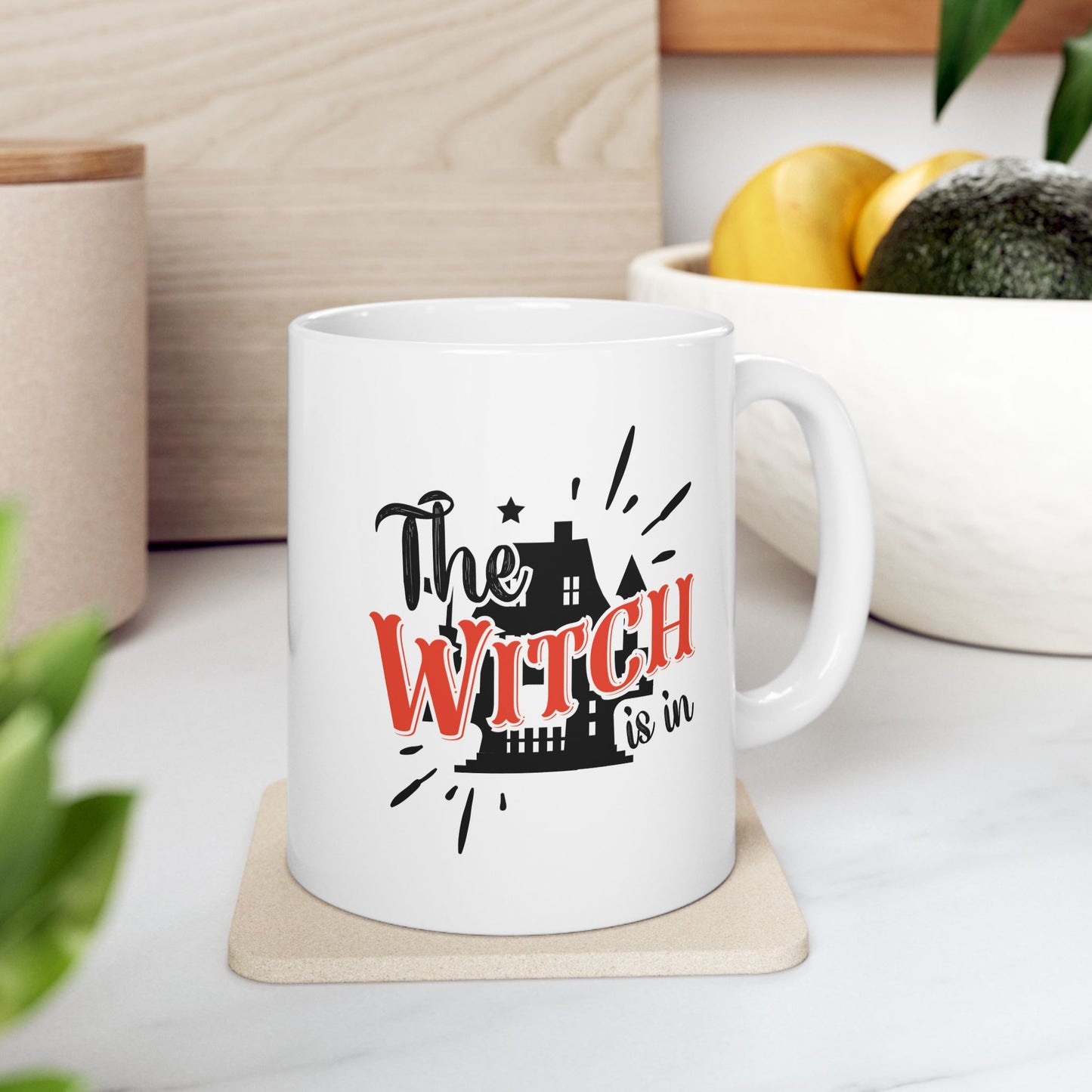 #145 The witch is in – Spooky & Funny Halloween Mug | 11oz & 15oz Coffee Cup