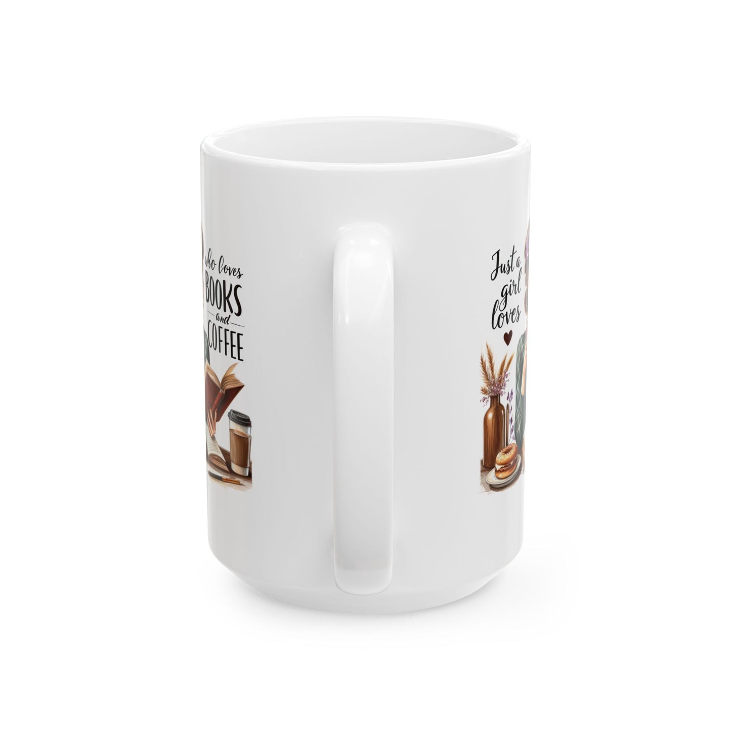 #56 Just a girl who loves books and coffee - Funny Retro Girl Mug for Everyday Use | 11oz & 15oz Coffee Cup