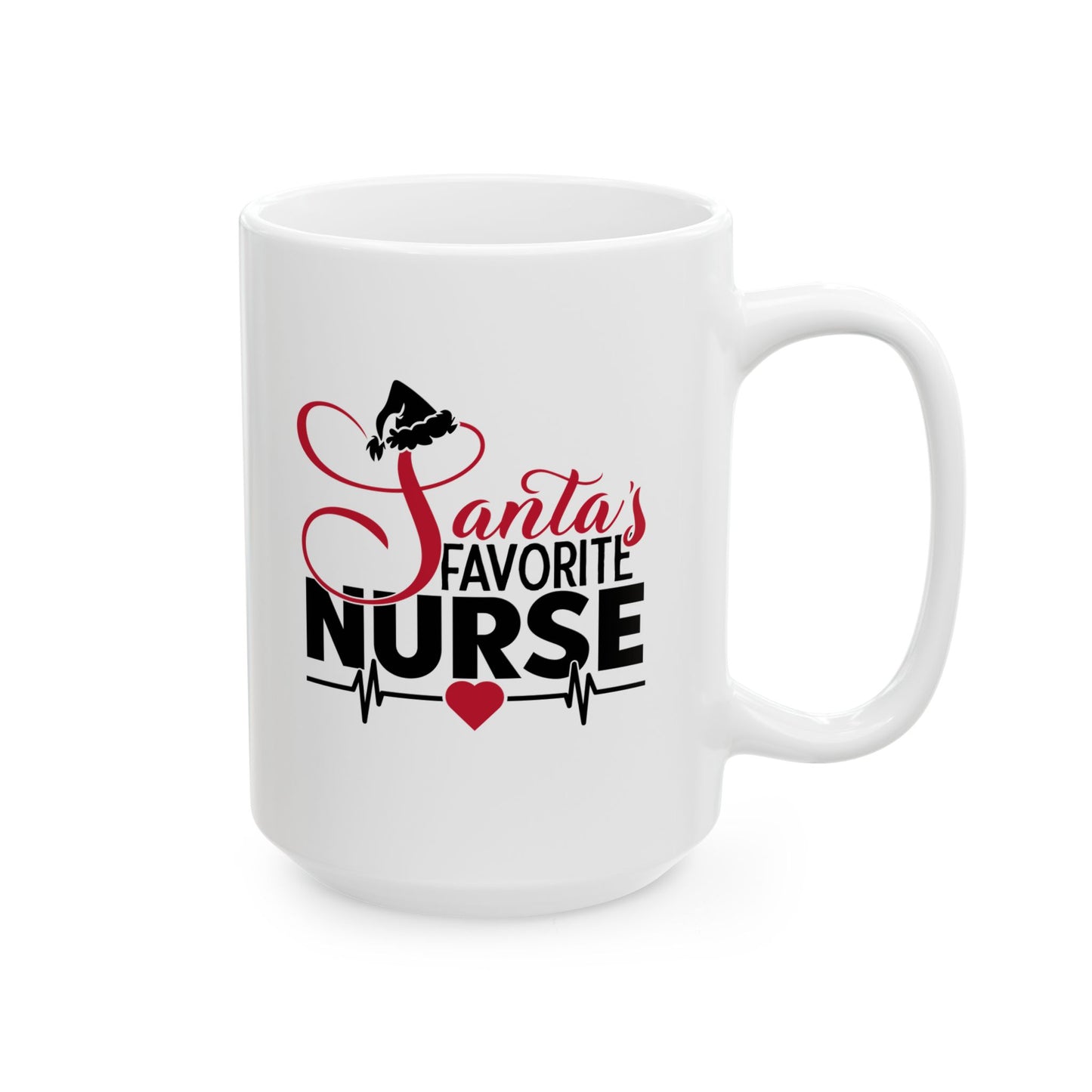 #205 Santa's favorite nurse - Funny Holiday & Festive Christmas Mug, Perfect Gift | 11oz & 15oz Coffee Cup