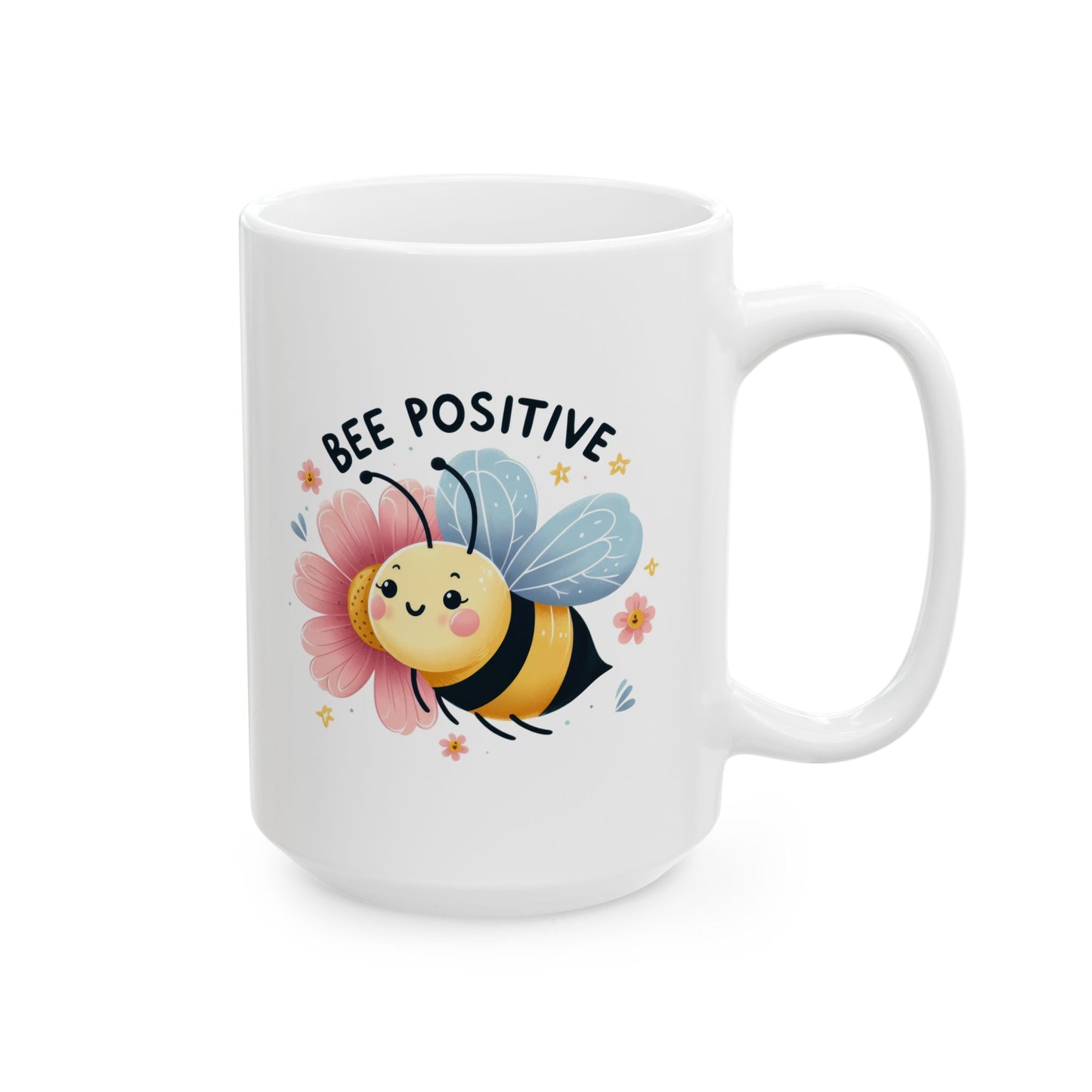 #231 Bee Positive - Kawaii Motivation & Positivity Mug, Cute & Uplifting Gift | 11oz & 15oz Coffee Cup
