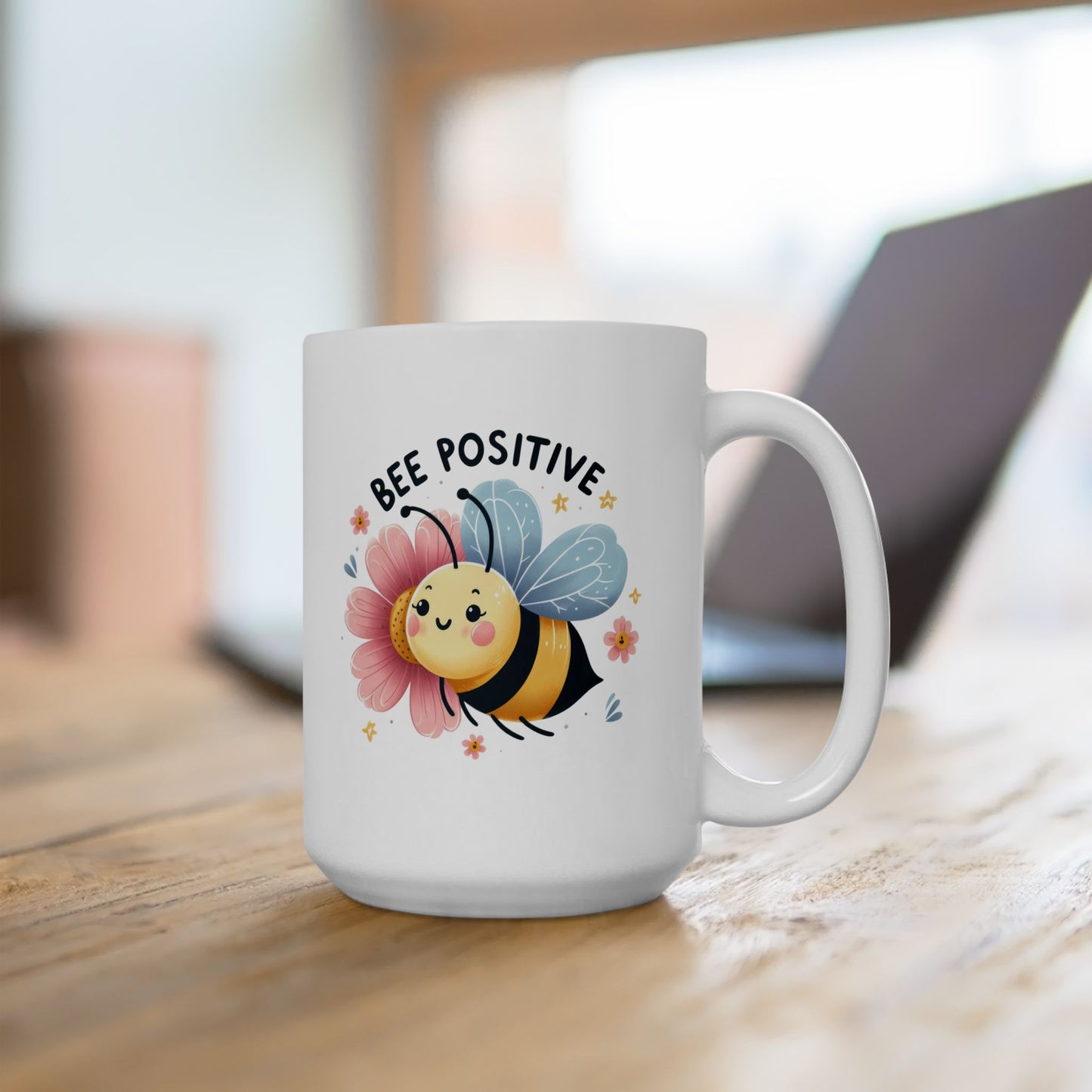 #231 Bee Positive - Kawaii Motivation & Positivity Mug, Cute & Uplifting Gift | 11oz & 15oz Coffee Cup
