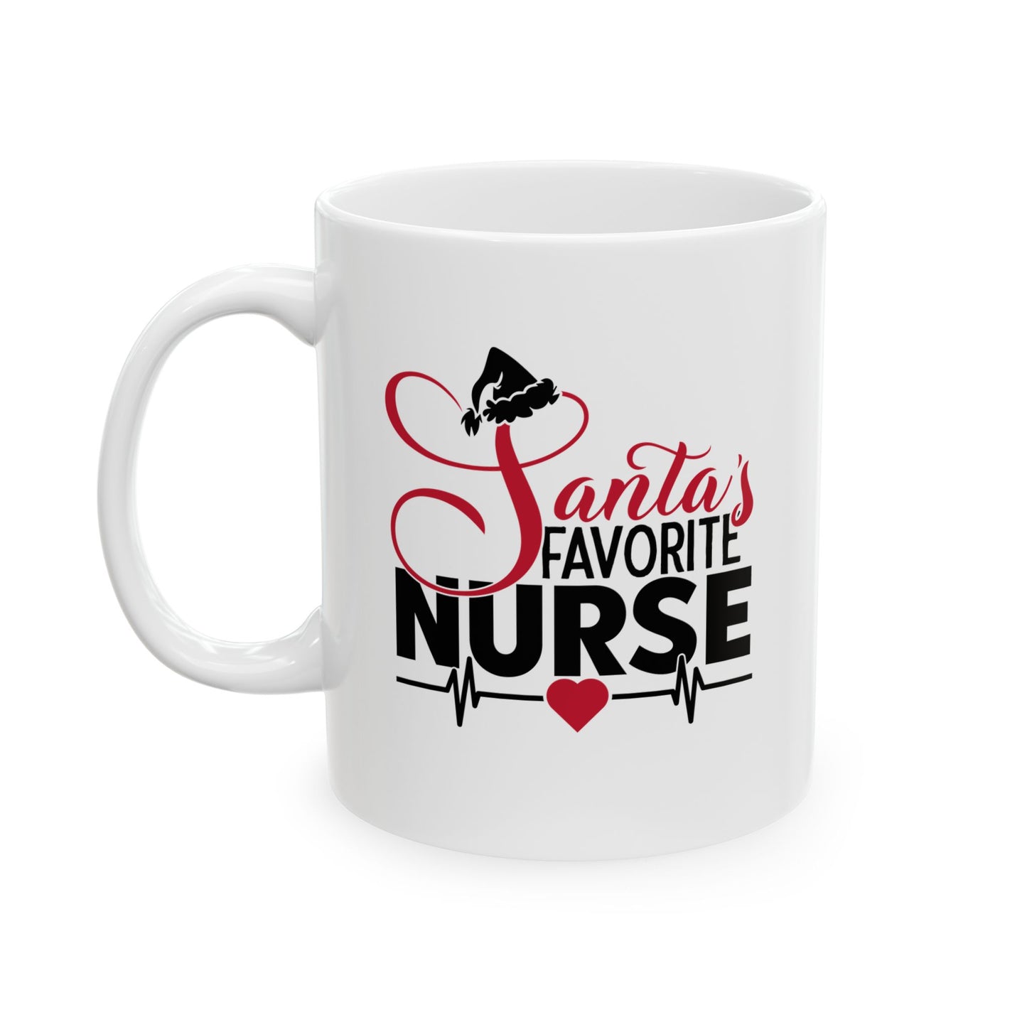 #205 Santa's favorite nurse - Funny Holiday & Festive Christmas Mug, Perfect Gift | 11oz & 15oz Coffee Cup