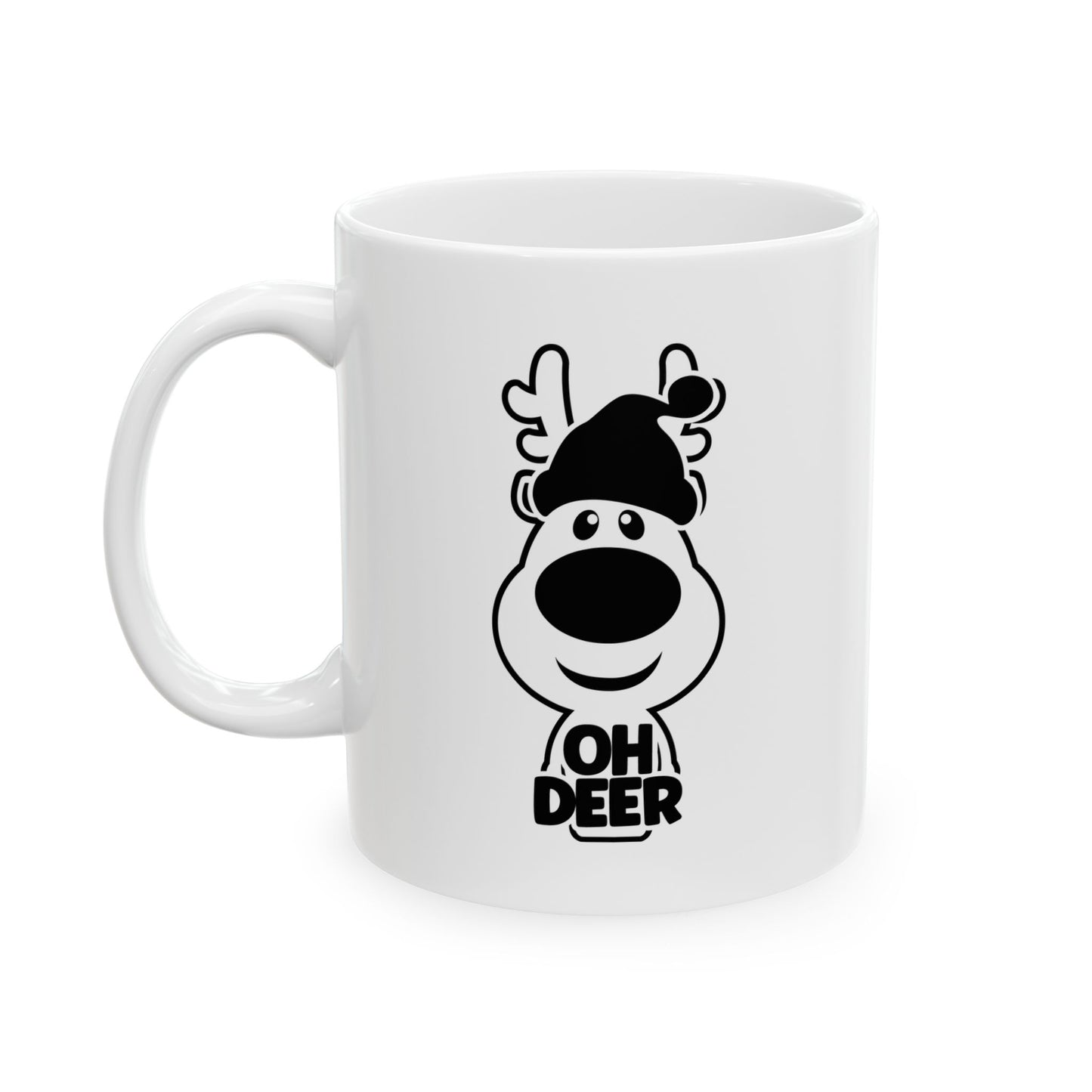 #198 Oh Deer - Funny Holiday & Festive Christmas Mug, Perfect Gift | 11oz & 15oz Coffee Cup
