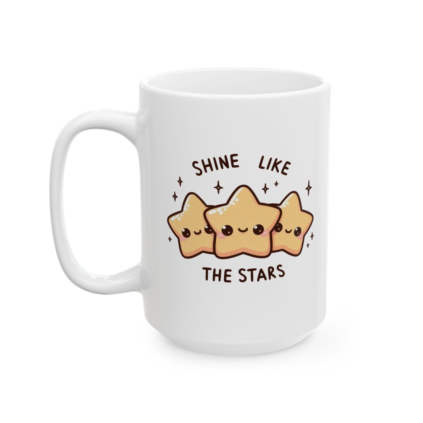 #221 Shine like the stars - Kawaii Motivation & Positivity Mug, Cute & Uplifting Gift | 11oz & 15oz Coffee Cup
