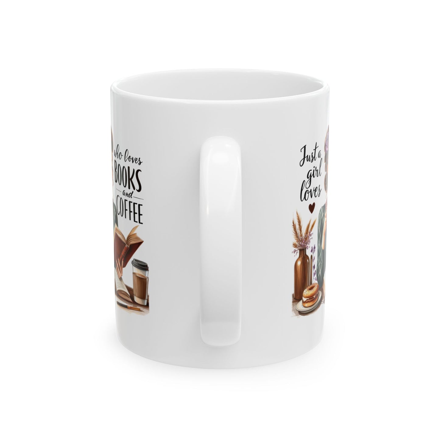 #56 Just a girl who loves books and coffee - Funny Retro Girl Mug for Everyday Use | 11oz & 15oz Coffee Cup