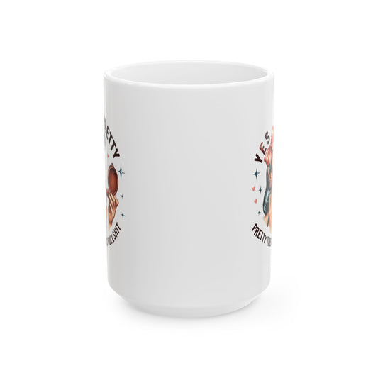 #68 Yes I'm pretty, pretty tired of this - Funny Retro Girl Mug for Everyday Use | 11oz & 15oz Coffee Cup