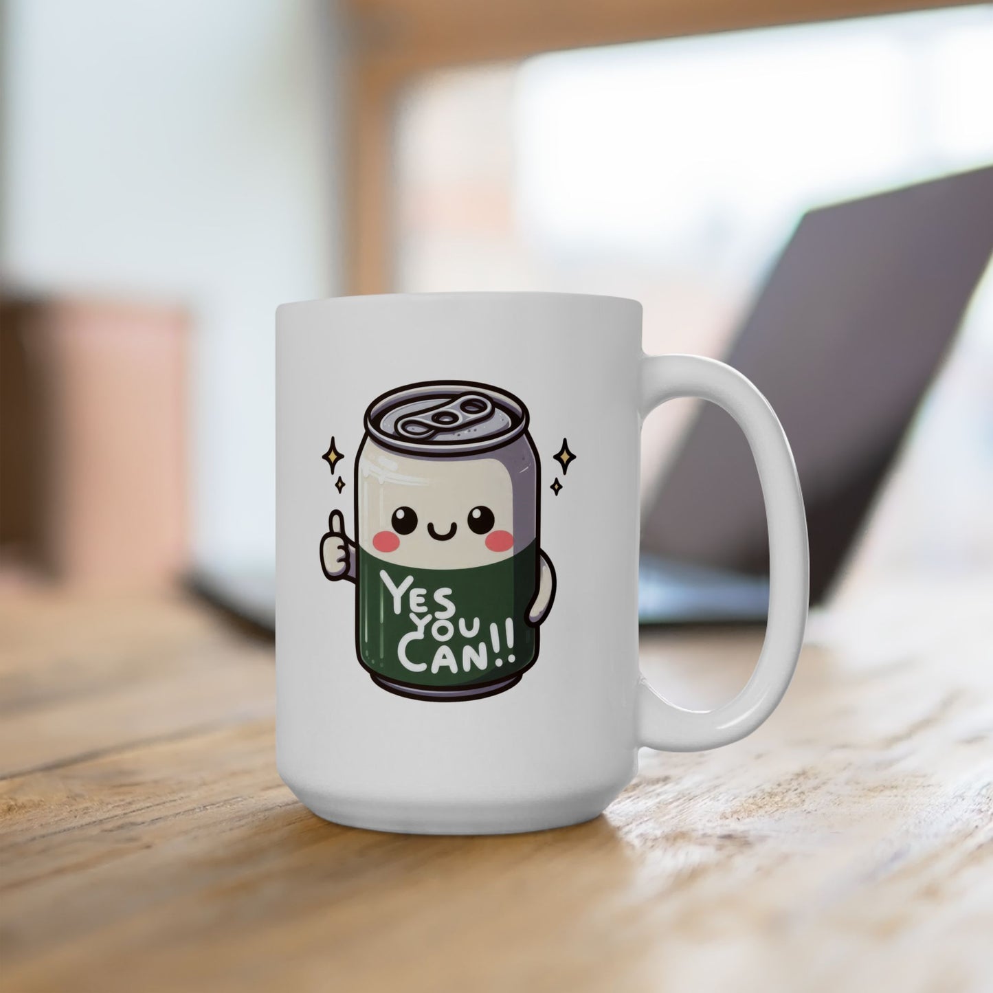 #225 Yes You Can - Kawaii Motivation & Positivity Mug, Cute & Uplifting Gift | 11oz & 15oz Coffee Cup