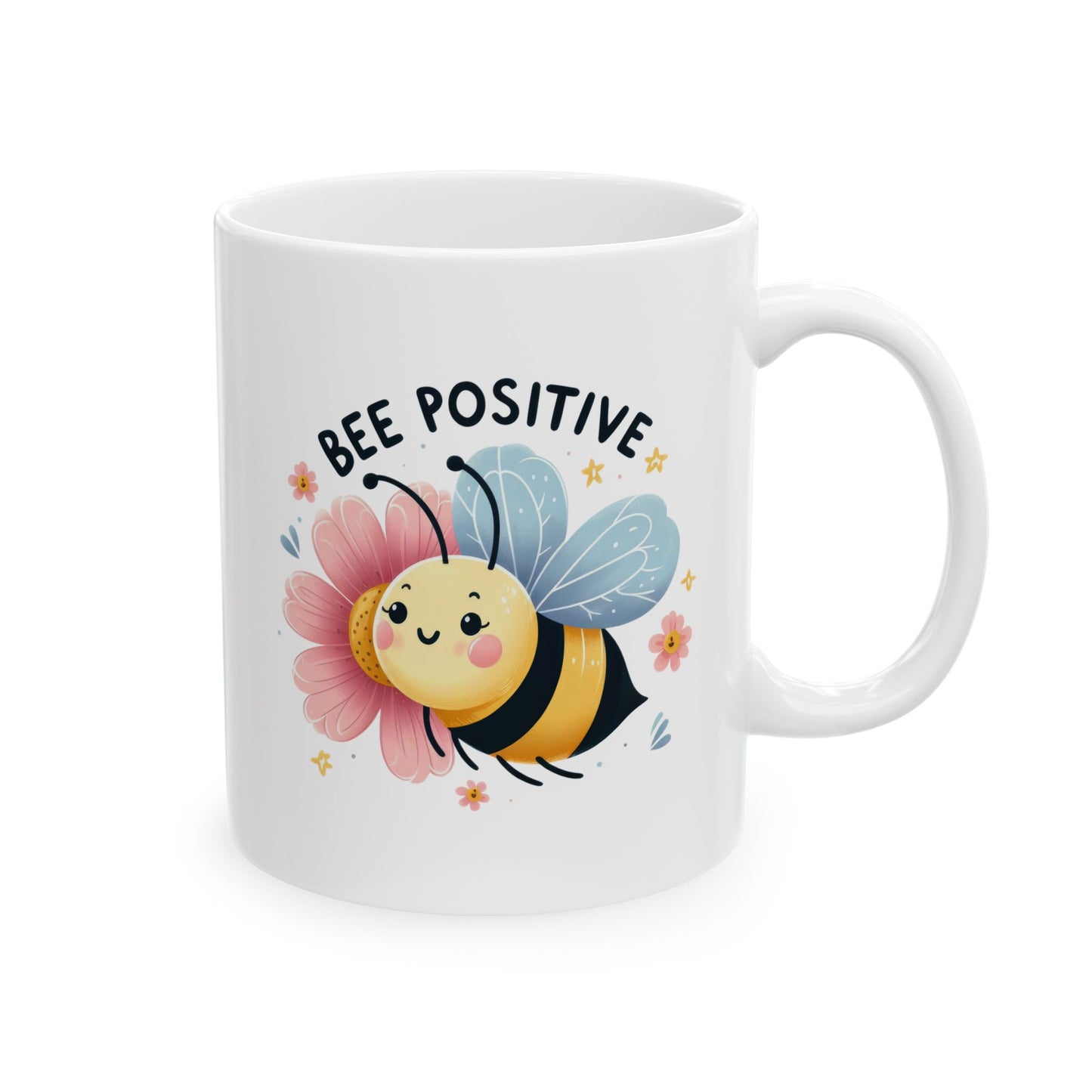 #231 Bee Positive - Kawaii Motivation & Positivity Mug, Cute & Uplifting Gift | 11oz & 15oz Coffee Cup