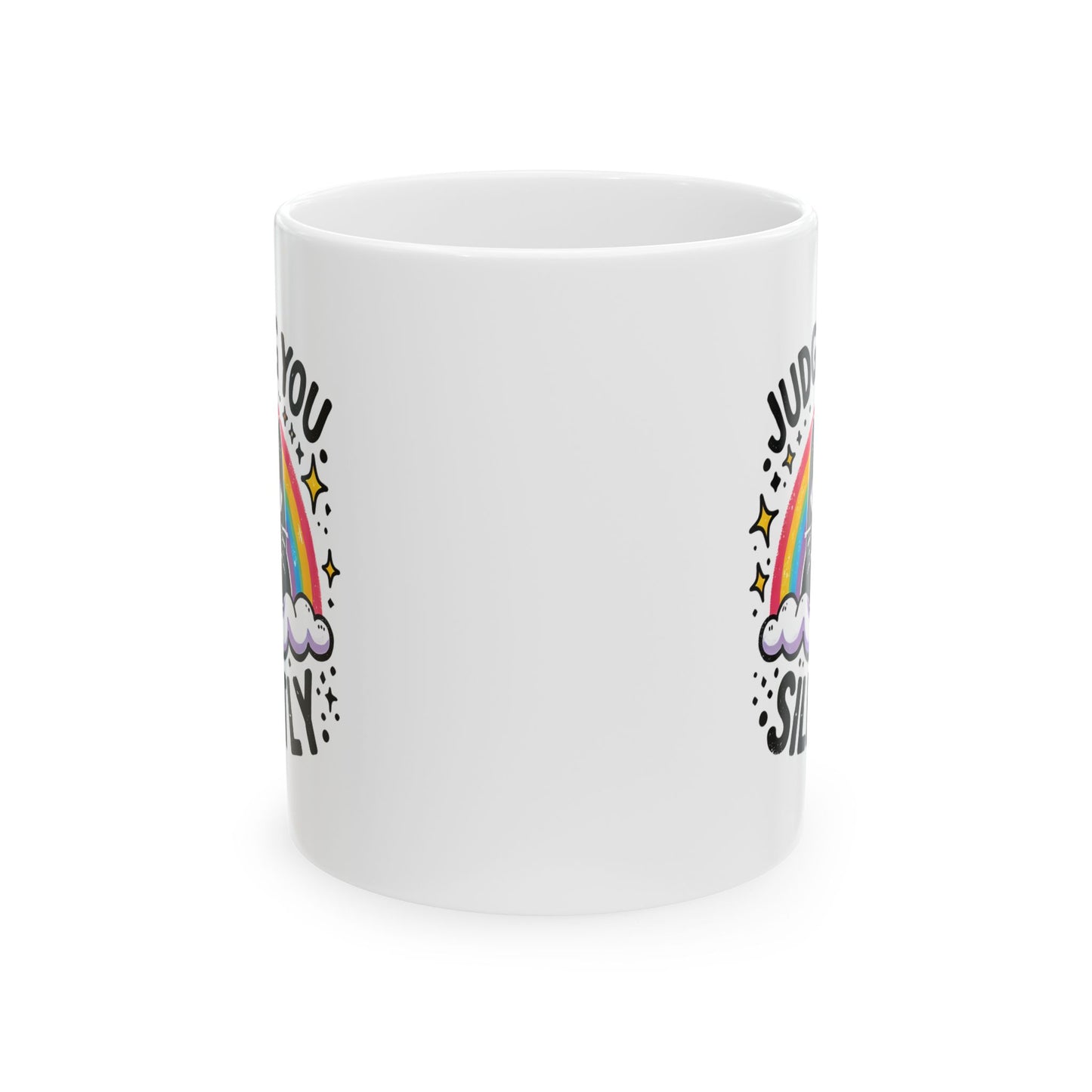 #18 Judging you silently - Funny Cat Lover Mug for Everyday Use | 11oz & 15oz Coffee Cup