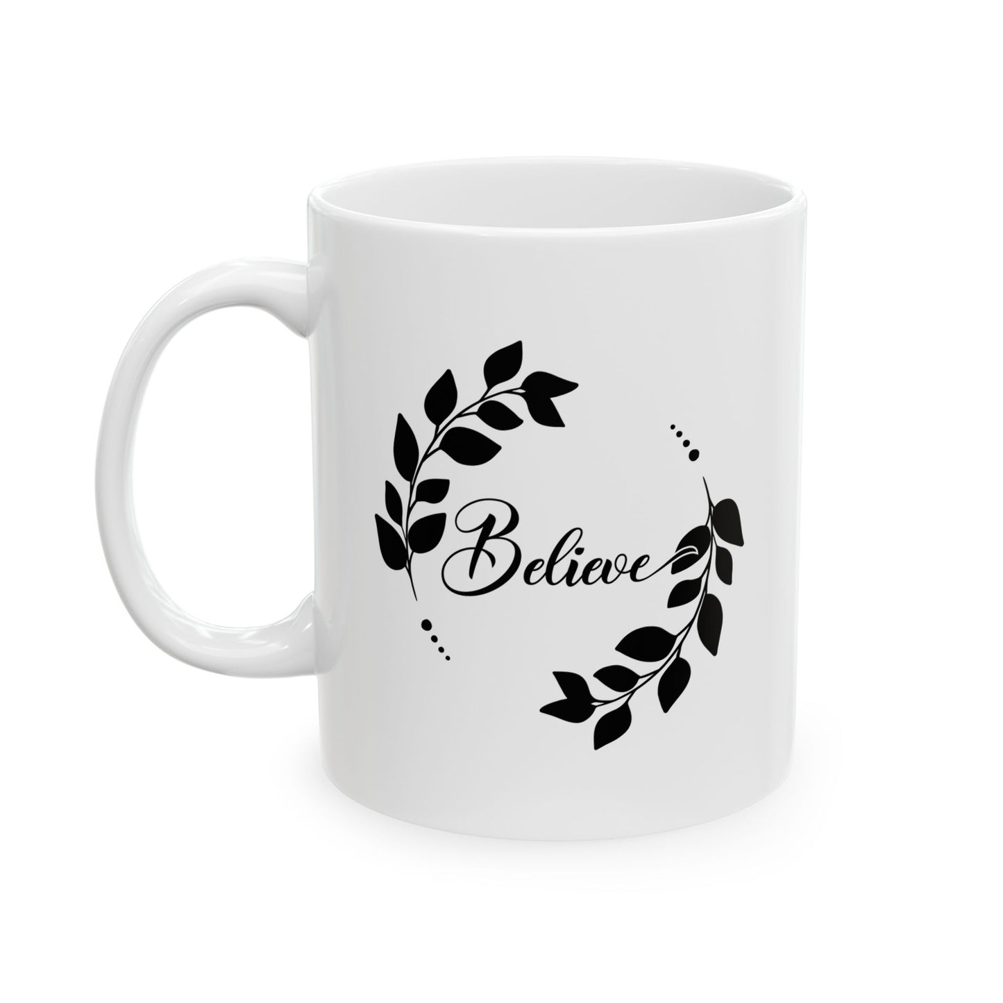 #154 Believe - Funny Holiday & Festive Christmas Mug, Perfect Gift | 11oz & 15oz Coffee Cup