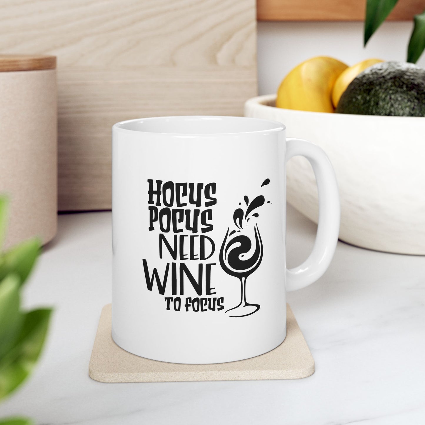#128 Hocus Pocus Need Wine To Focus – Spooky & Funny Halloween Mug | 11oz & 15oz Coffee Cup