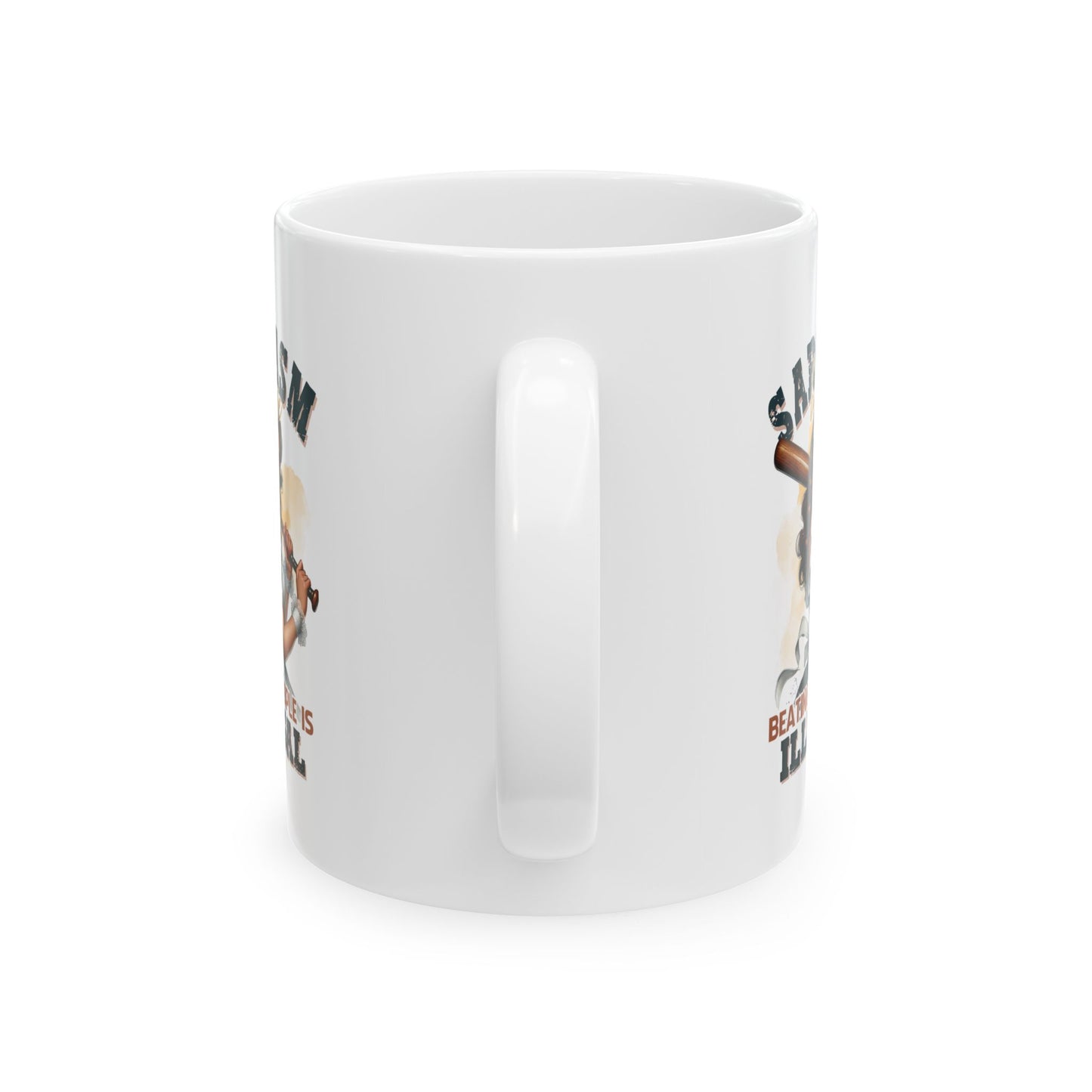 #87 Sarcasm because beating people is illegal - Funny Sarcastic Mug for Everyday Use | 11oz & 15oz Coffee Cup