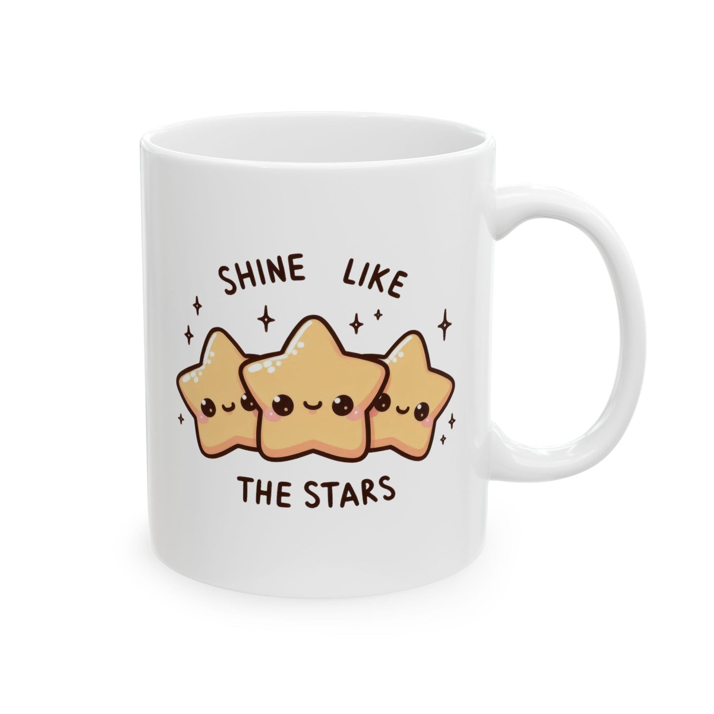 #221 Shine like the stars - Kawaii Motivation & Positivity Mug, Cute & Uplifting Gift | 11oz & 15oz Coffee Cup