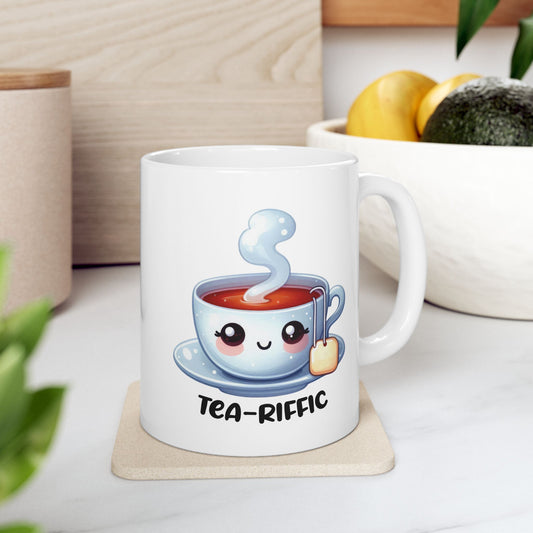 #247 Teariffic - Kawaii Motivation & Positivity Mug, Cute & Uplifting Gift | 11oz & 15oz Coffee Cup
