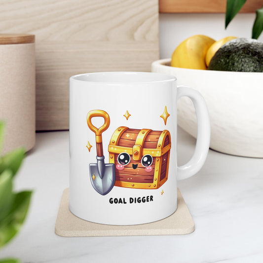#237 Gold Digger - Kawaii Motivation & Positivity Mug, Cute & Uplifting Gift | 11oz & 15oz Coffee Cup