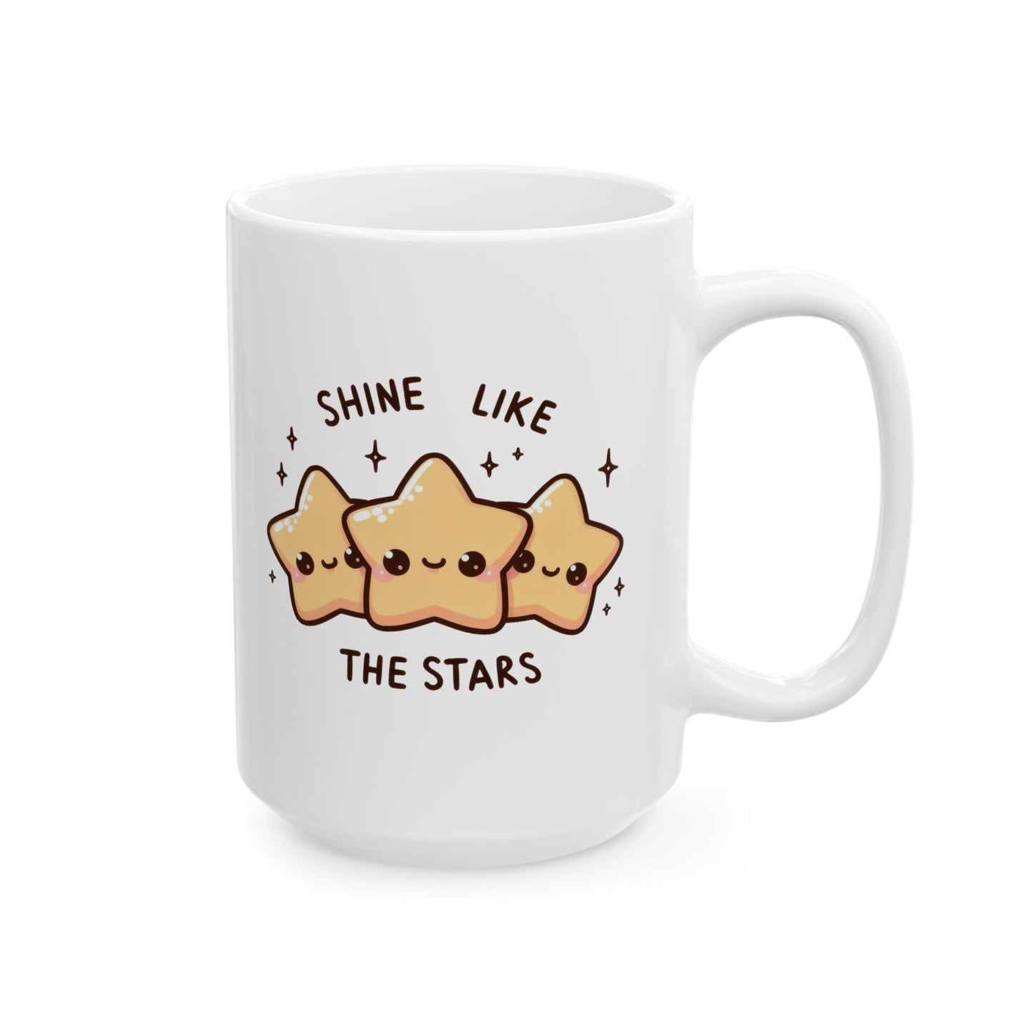 #221 Shine like the stars - Kawaii Motivation & Positivity Mug, Cute & Uplifting Gift | 11oz & 15oz Coffee Cup
