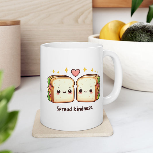 #222 Spread kindness - Kawaii Motivation & Positivity Mug, Cute & Uplifting Gift | 11oz & 15oz Coffee Cup