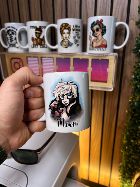 #1005 Fursona Custom Mug – Unique Personalized Mug with Your Character Design & Name | Furry Community Gift Idea | 11oz & 15oz