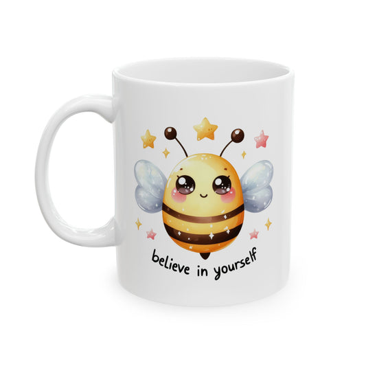 #233 Believe in yourself - Kawaii Motivation & Positivity Mug, Cute & Uplifting Gift | 11oz & 15oz Coffee Cup