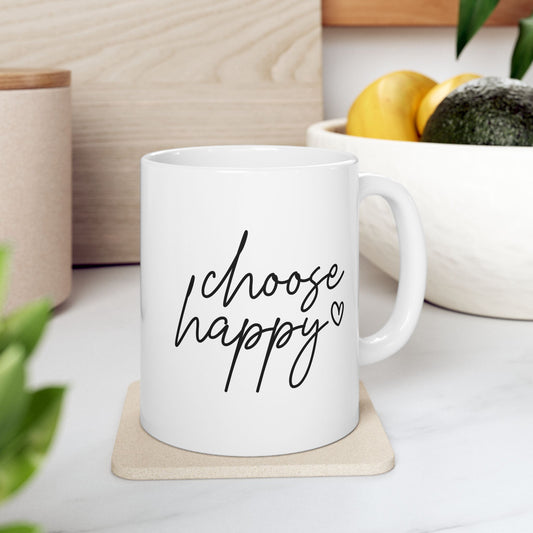 #253 Choose happy - Motivation & Positivity Mug, Cute & Uplifting Gift | 11oz & 15oz Coffee Cup