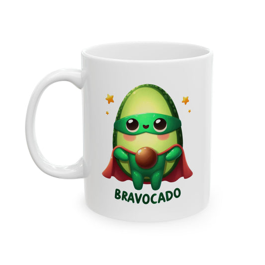 #234 Bravocado - Kawaii Motivation & Positivity Mug, Cute & Uplifting Gift | 11oz & 15oz Coffee Cup