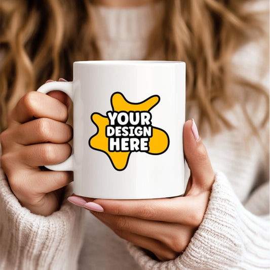 11oz White Mug Model Mockup