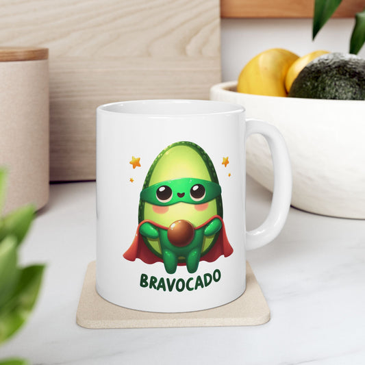 #234 Bravocado - Kawaii Motivation & Positivity Mug, Cute & Uplifting Gift | 11oz & 15oz Coffee Cup