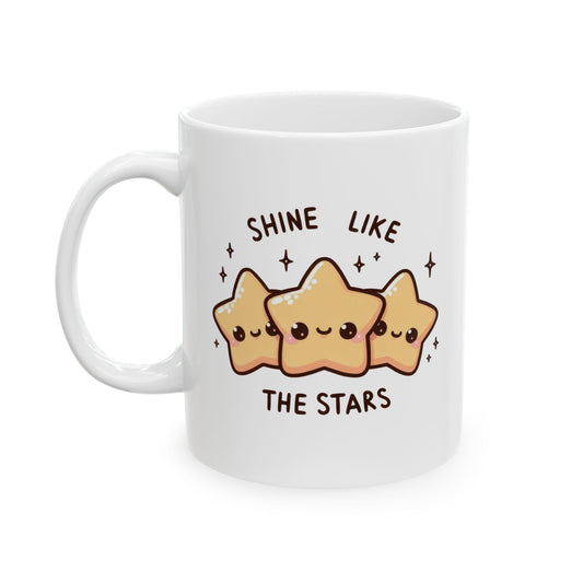 #221 Shine like the stars - Kawaii Motivation & Positivity Mug, Cute & Uplifting Gift | 11oz & 15oz Coffee Cup